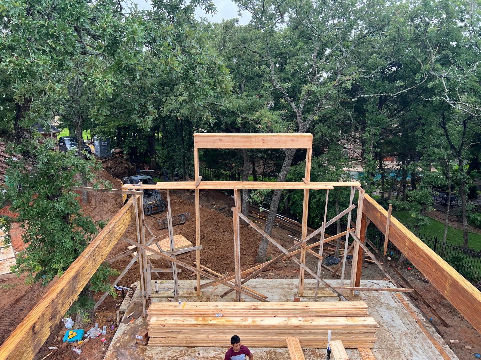 Patio cover frame installation 23